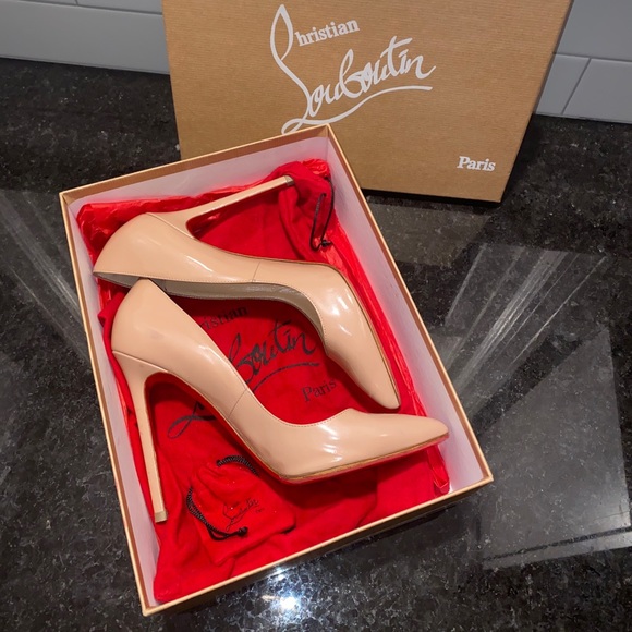 Christian Louboutin Shoes - Christian Louboutin Pigalle 120 Patent Calf Nude